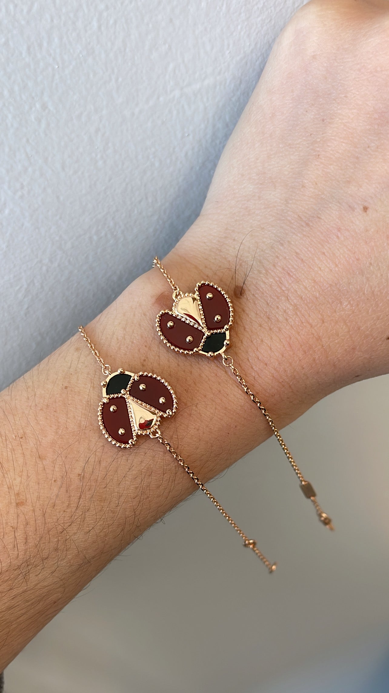 Lady bug rose gold bracelet