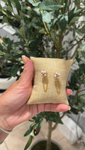 Pink Lv flower earrings