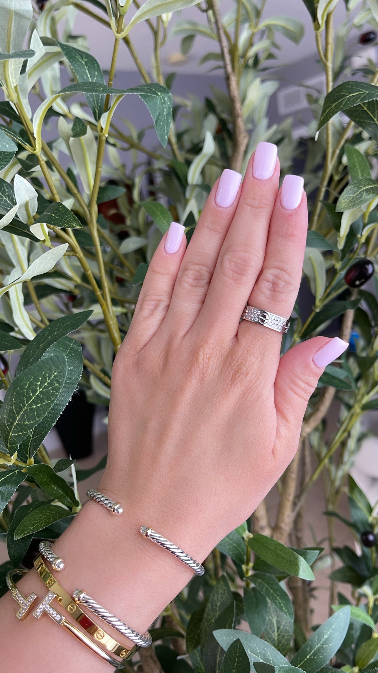 Silver Rhinestone carti ring