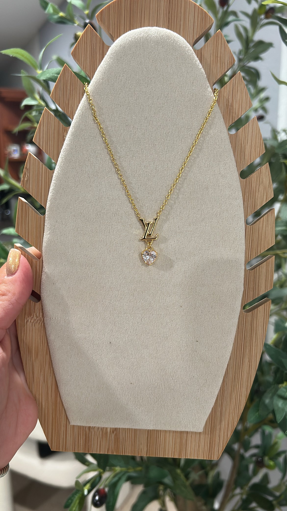 Lv heart necklace