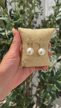 Lv flower pearl earrings