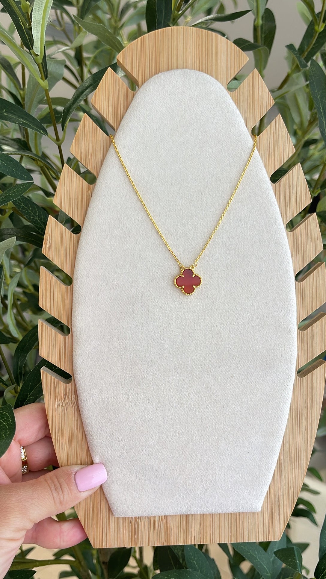 Red clover necklace