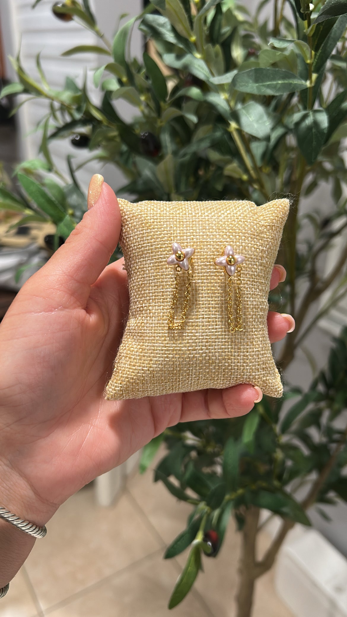 Pink Lv earrings