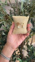 Cd pearl earrings