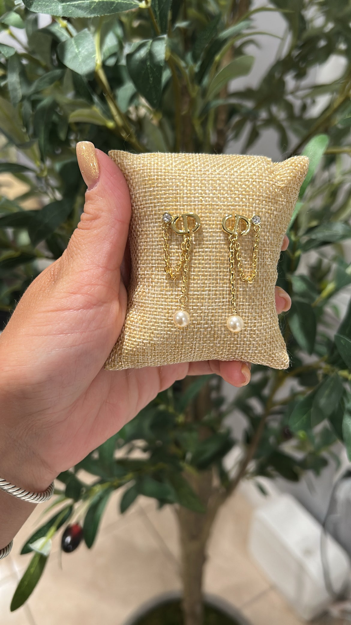 Cd chain earrings