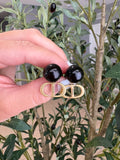 Cd black earrings