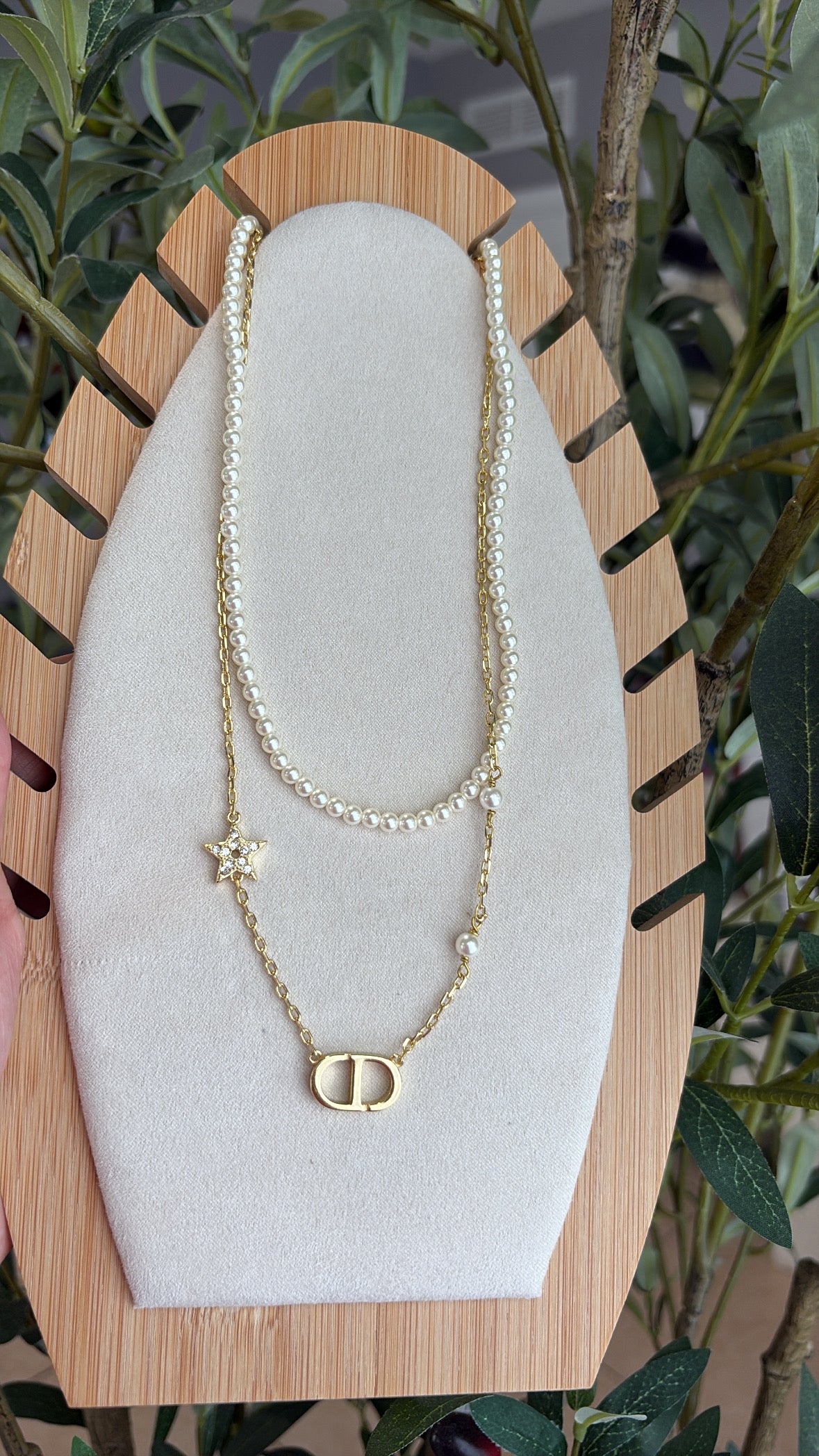 Pearl cd necklace