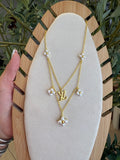 Lv white doble chain