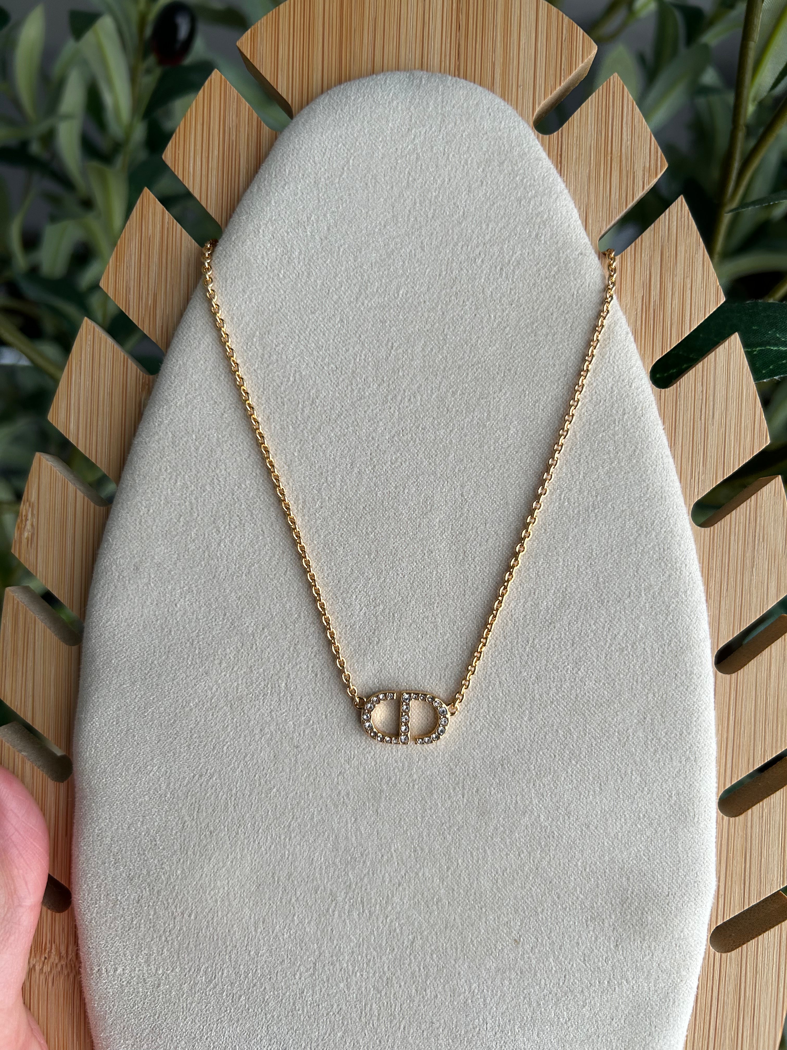Cd light rose gold necklace
