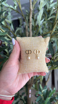 Cd pearl earrings