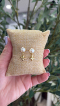 Pearl lv star earrings