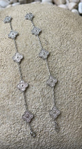 Silver rhinestones clover